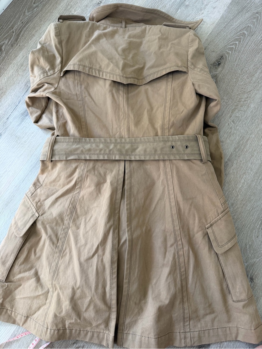 Burberry London Blue Label Trench Coat Wool Plaid Liner Belted Size 38 - Picture 11 of 11